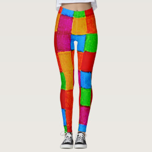 Leggings Parche arco iris Quilt arte moderno abstracto