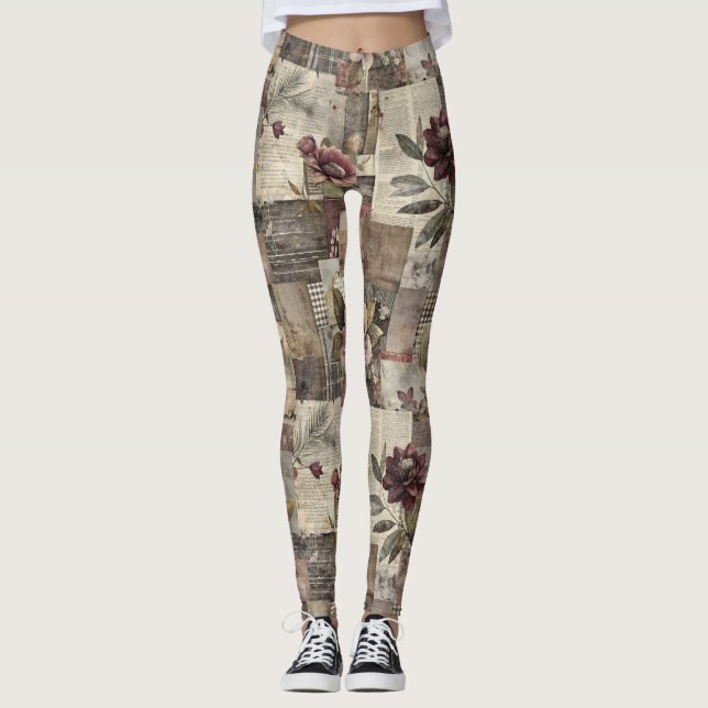 Leggings Parche Botánico Vintage Rústico (2) (Anverso)