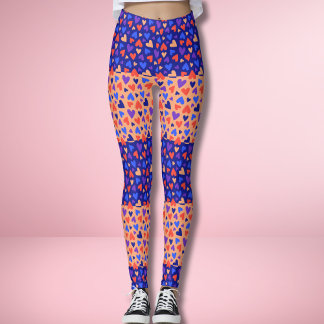 Leggings Parche colorido Decora Corazón Patchwork Kawaii Ha