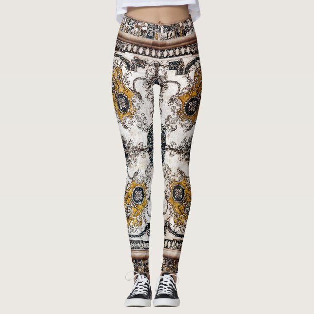 Leggings Parche de la textura de mármol árabe (Anverso)