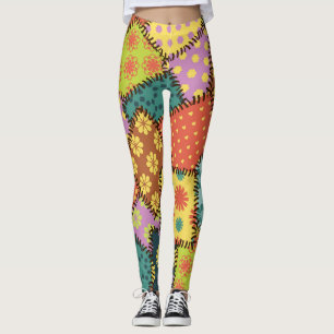Leggings Parche ecléctico: mezcla de patrones diversos