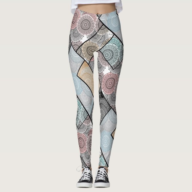 Leggings Parche tejido de cerámica círculos mandala pasta (Anverso)