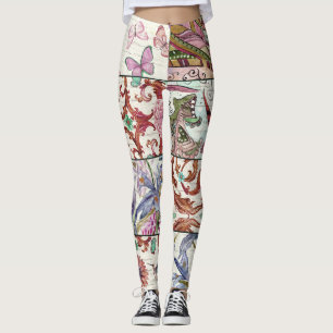 Leggings Parchwork de la naturaleza: Moda de fondo transpar