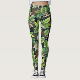 Leggings Parecido a las hojas ramas patrón Camo