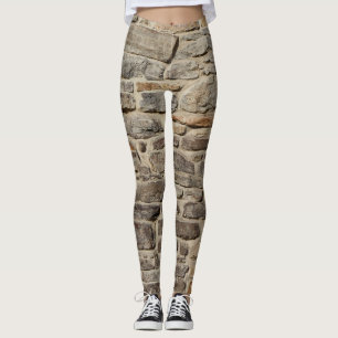 Leggings Paredes de piedra rústica, decoración texturizada