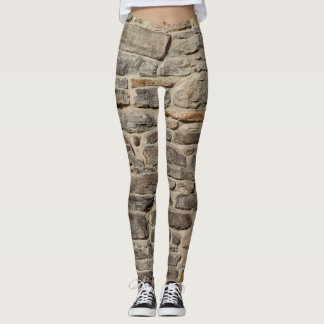 Leggings Paredes de piedra rústica, decoración texturizada