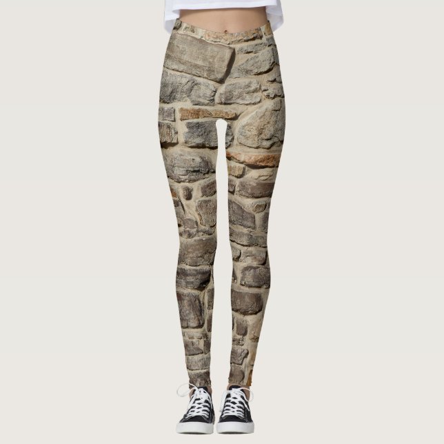 Leggings Paredes de piedra rústica, decoración texturizada (Anverso)