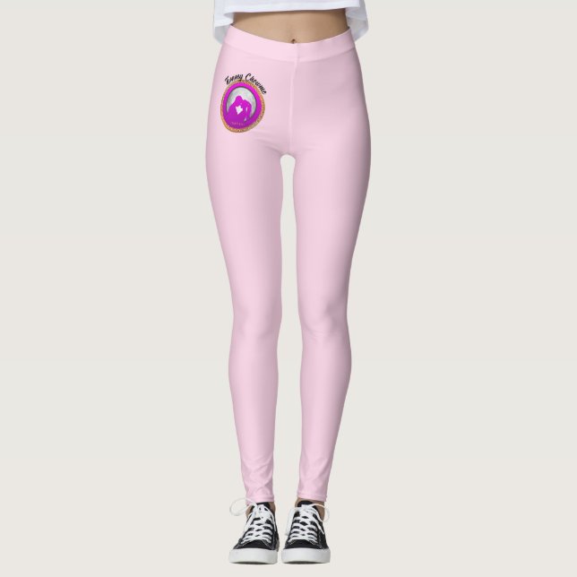 Leggings Pareja joven silueta rosa besándose (Anverso)