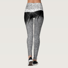 Leggings Parero Skirt Silver Purpurina Sparkly Glam Black