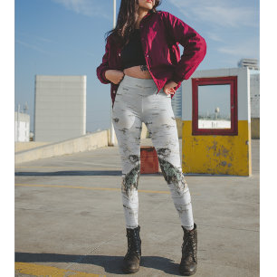 Leggings Parezca las polainas del árbol de madera de abedu