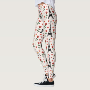 Leggings París Romance Torre Eiffel Corazones & Rosas Yoga
