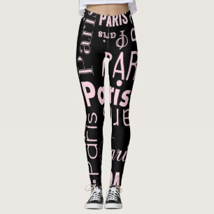Leggings París rosado y negro de París