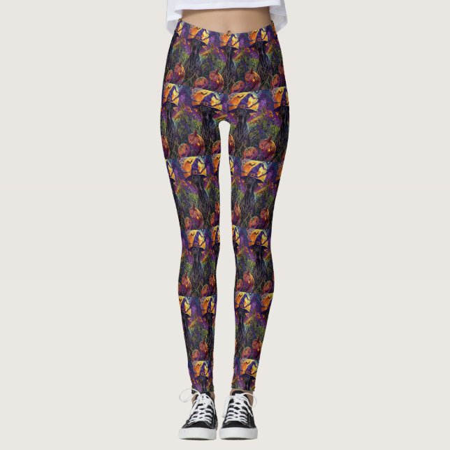 Leggings Parodia de la calabaza de brujas de Halloween (Anverso)