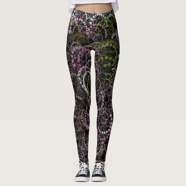 Leggings partículaArt Floral 1 (Anverso)