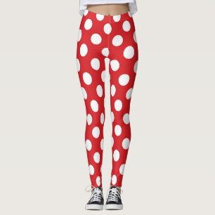 Leggings Partido de cumpleaños de los puntos de polka rojo 