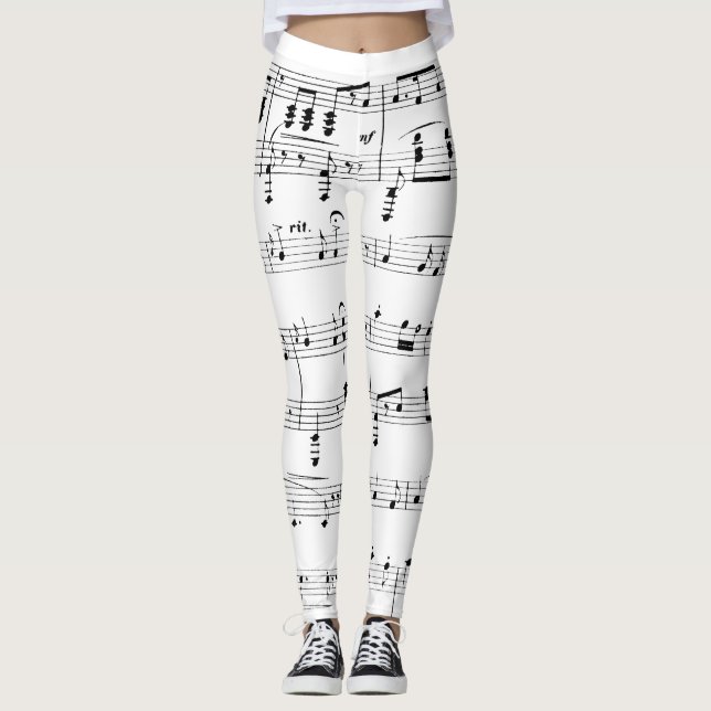 Leggings Partitura blanca (Anverso)