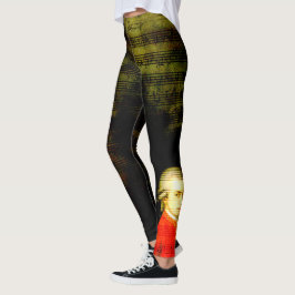 Leggings Partitura de Mozart y polainas del retrato