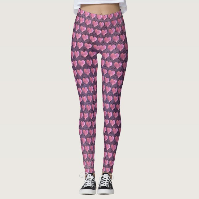 Leggings Pasión del Corazón Púrpura (Anverso)