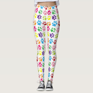 Leggings Pasta de colores, patas de perro, patas de gato