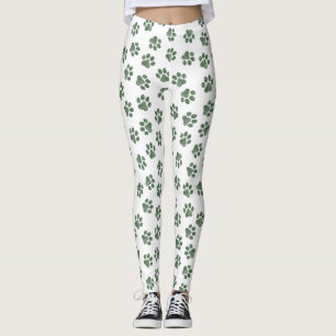 Leggings Pasta de perro, garras de perro, patas verdes
