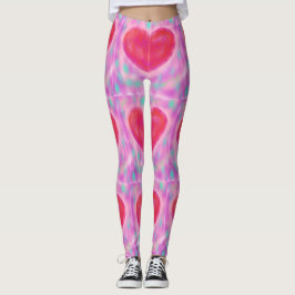 Leggings Pastas acuarelas con corazones