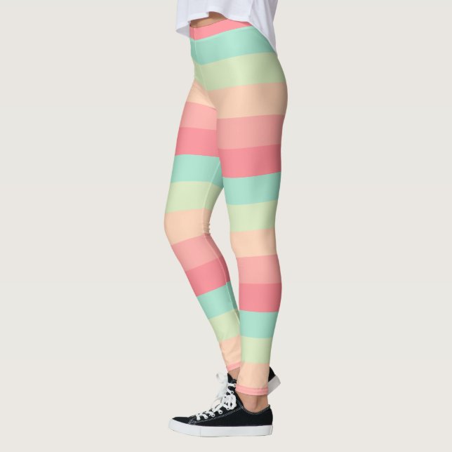 Leggings Pastel bonito rayado (Izquierda)