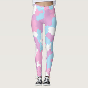 Leggings Pastel Camouflage Resumen Patrón de arte