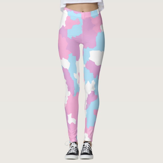 Leggings Pastel Camouflage Resumen Patrón de arte (Anverso)