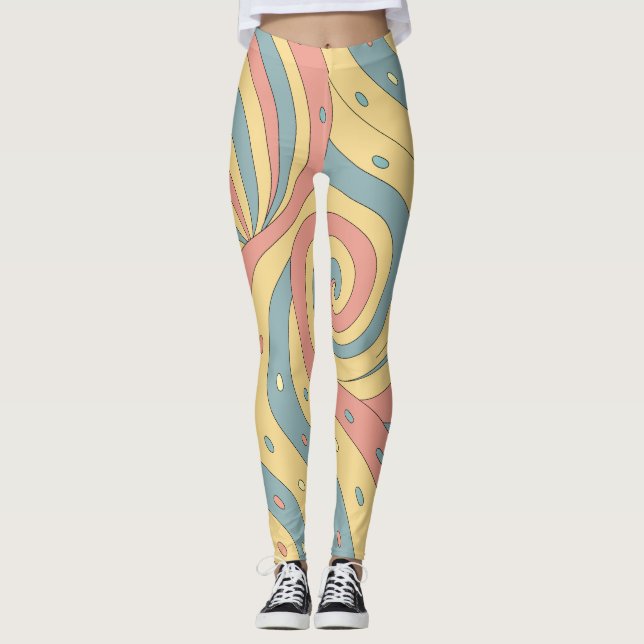 Leggings Pastel Candy Swirl Pattern with Sprinkles (Anverso)
