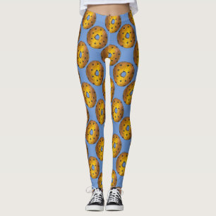 Leggings Pastel de arándano azul Donut Doughnut Foodie Legg