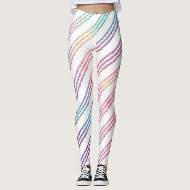 Leggings Pastel de arcoiris a rayas (Anverso)