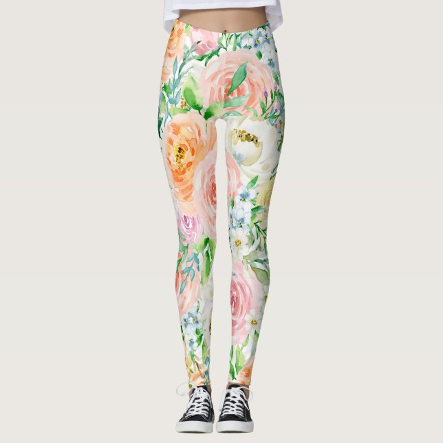 Leggings Pastel de jardín romántico (Anverso)