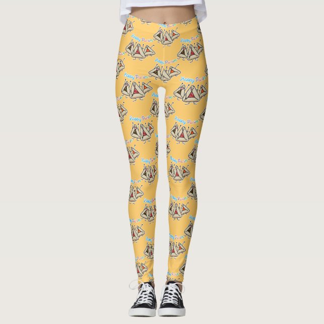 Leggings Pastel de Purim hamantaschen Sameach Oznei Haman (Anverso)