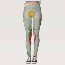 Leggings Pastel Floral y Berry Delight