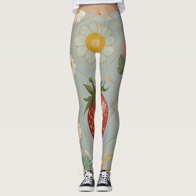 Leggings Pastel Floral y Berry Delight (Anverso)