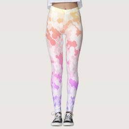 Leggings Pastel Funky Eclectic Boho Resumen Amanecer nublad
