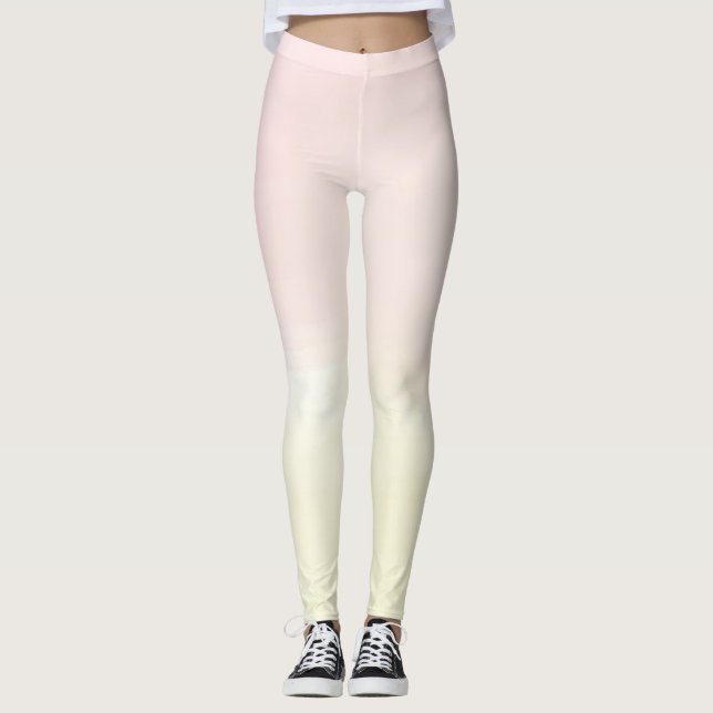 Leggings Pastel Lemon Rosa Amarillo Ombre Mujeres Piernas (Anverso)