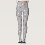 Leggings Pastel minimalista moderno floral<br><div class="desc">Floral minimalista pastel moderna en tonos pastel con fondo gris</div>