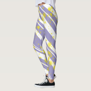 Leggings Pastel Pale Lavender Purple Resumen Arte
