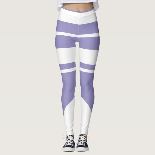 Leggings Pastel Pale Lavender Purple Resumen Líneas de Arte (Anverso)