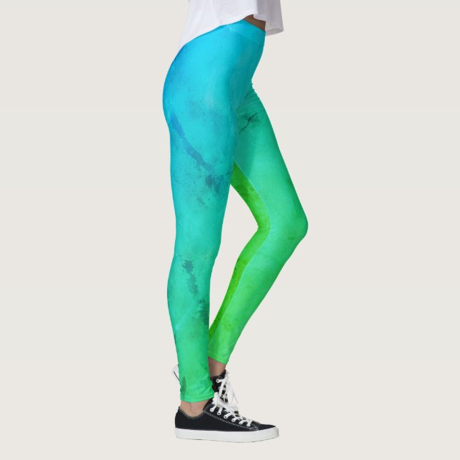Leggings Pastel Pale Turquoise Resumen Nubes de Arte (Derecha)