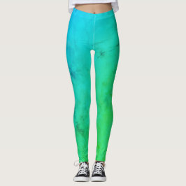Leggings Pastel Pale Turquoise Resumen Nubes de Arte