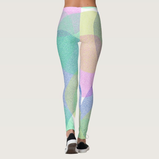 Leggings Pastel Pale Turquoise Resumen Nubes de Arte (Reverso)