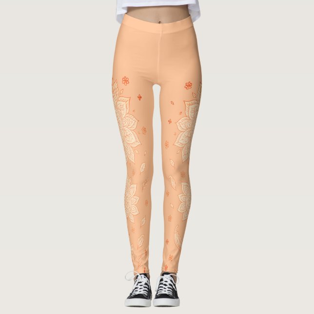 Leggings Pastel Peach Mandala Minimalist Yoga (Anverso)
