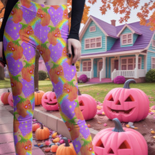 Leggings Pastel Pumpkins Lilac