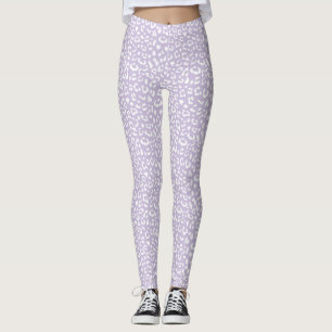 Leggings Pastel púrpura de Leopardo Blanco