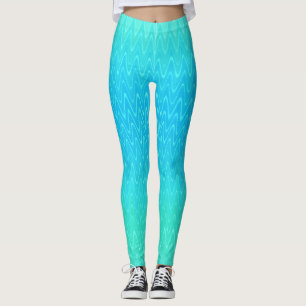 Leggings Pastel Resumen Arte Verde azulado Turquesa Azul Ve