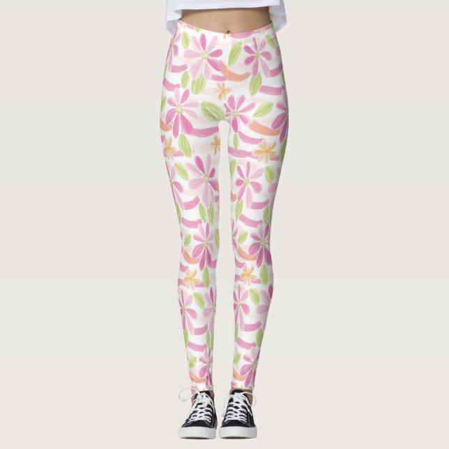 Leggings Pastel Retro Floral (2) (Anverso)