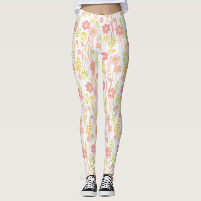 Leggings Pastel Retro Floral (3) (Anverso)