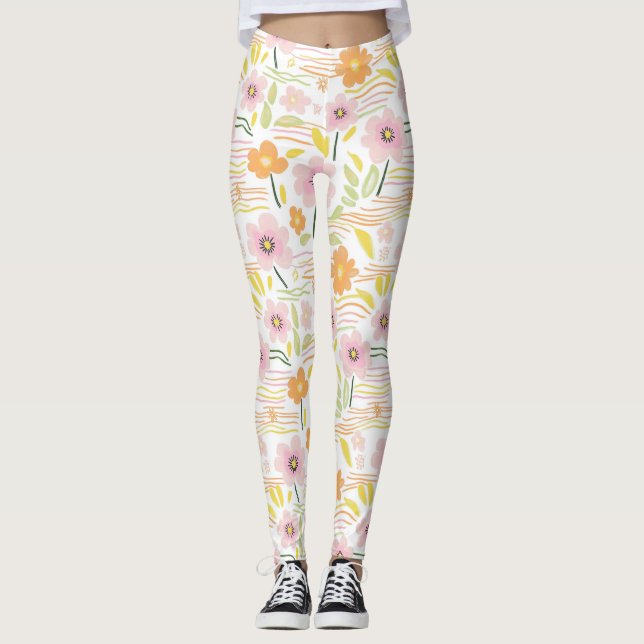 Leggings Pastel Retro Floral (7) (Anverso)